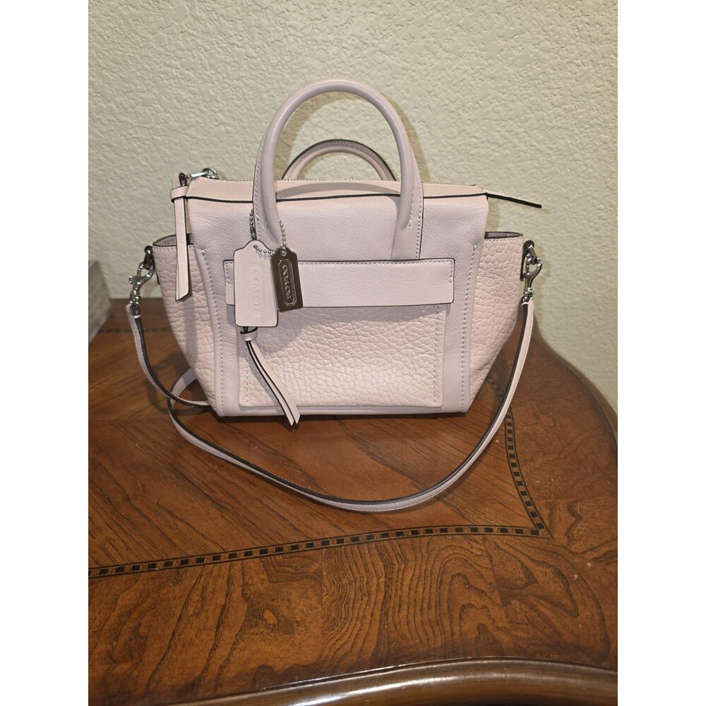 Coach Bleecker Riley Carryall Crossbody Pebble Leather Purse Handbag Blush Pink